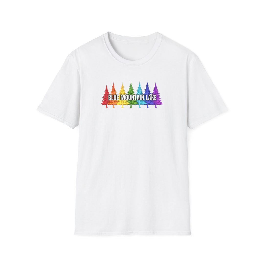 Blue Mountain Lake Rainbow Trees Unisex T-Shirt