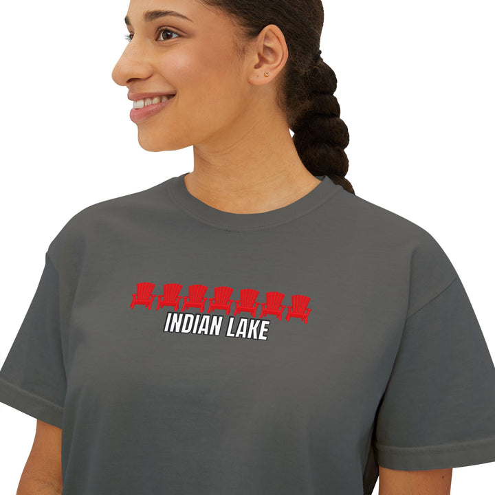 Indian Lake Ladies Boxy Tee - ADK Chairs