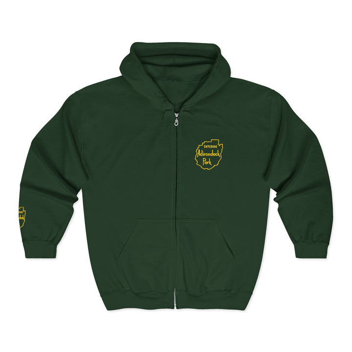 Entering Adirondack Park - Embroidered Zip Up Hoodie