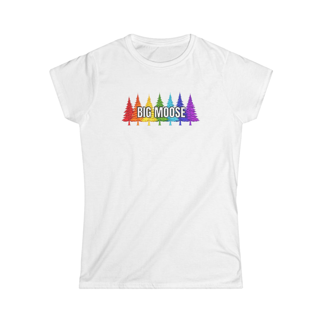 Big Moose Rainbow Trees Ladies Tee