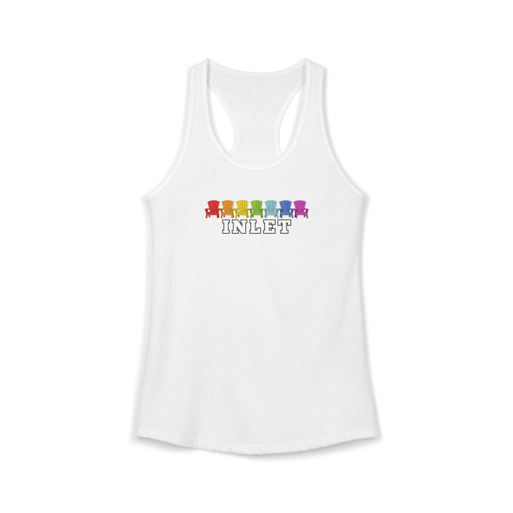 Inlet Ladies Racerback - Rainbow Chairs