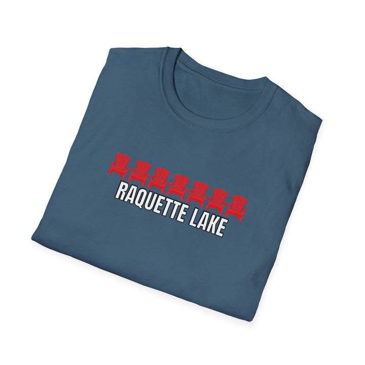 Raquette Lake Unisex T-Shirt - Red Chairs