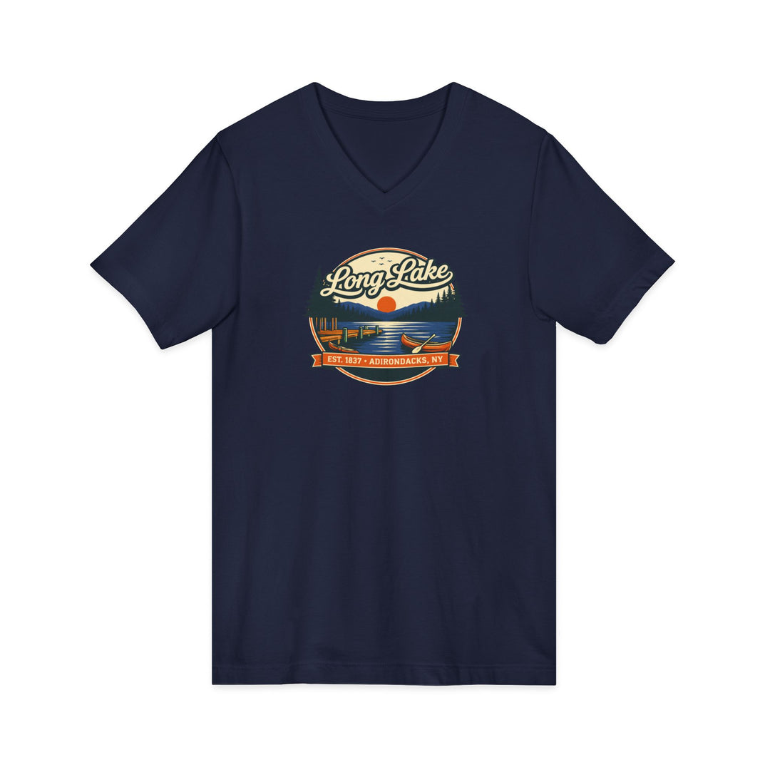 Long Lake Sunset Unisex V-Neck T-Shirt