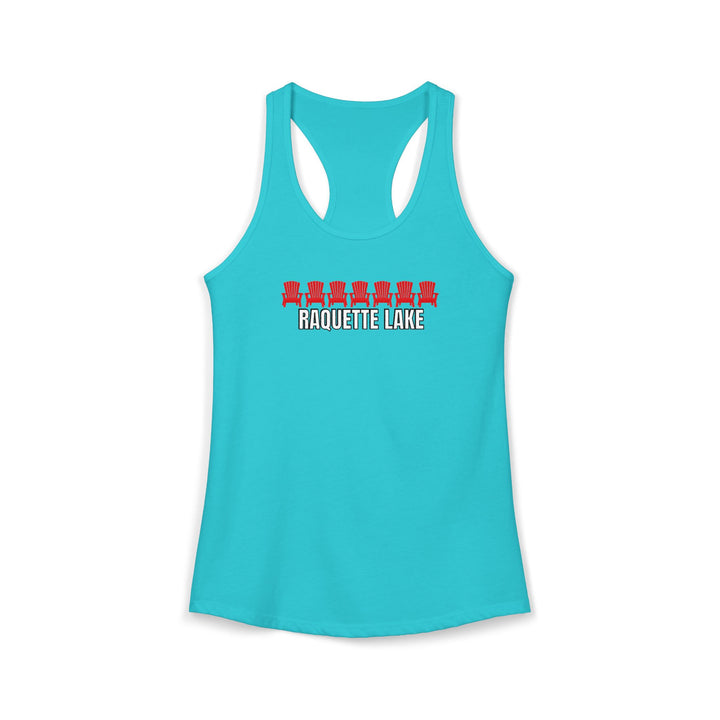 Raquette Lake Ladies Racerback - Red Chairs