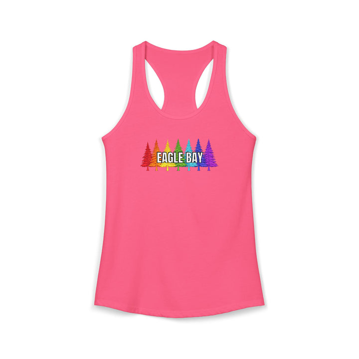 Eagle Bay Ladies Racerback - Rainbow Trees