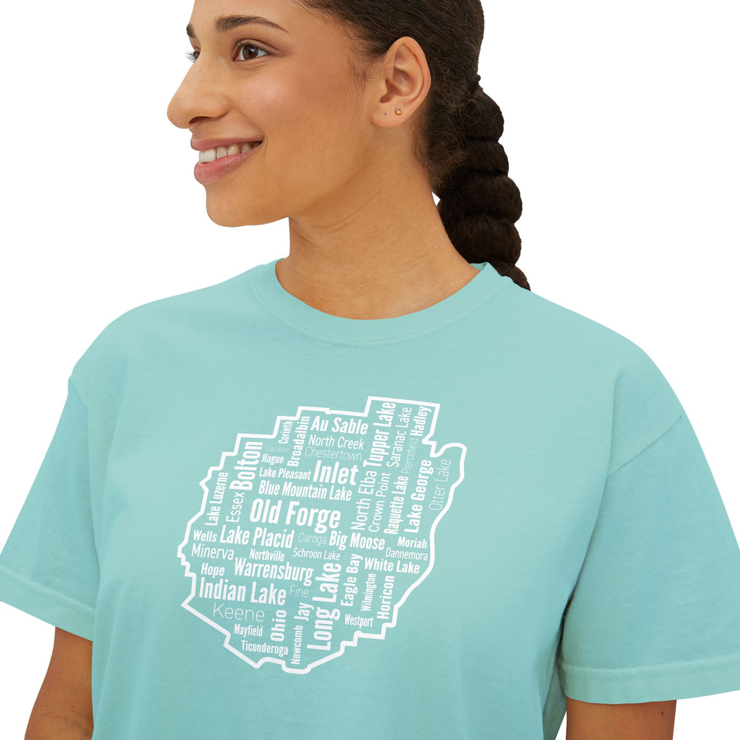 Adirondack Towns Ladies Boxy Tee