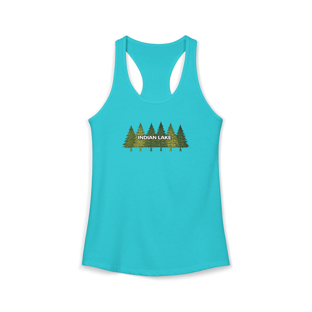 Indian Lake Ladies Racerback - Pine Trees