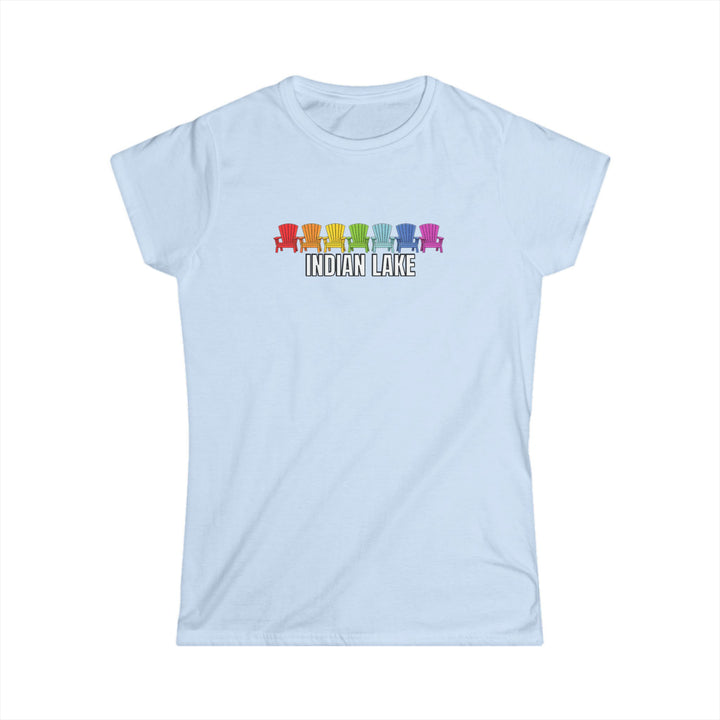 Indian Lake Ladies Tee - Rainbow Chairs