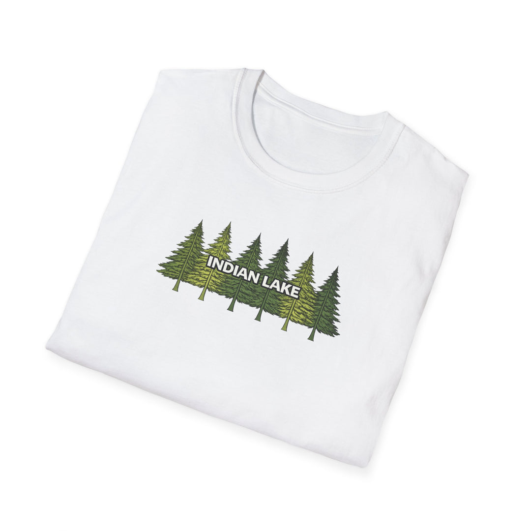 Indian Lake Unisex T-Shirt - Pine Trees