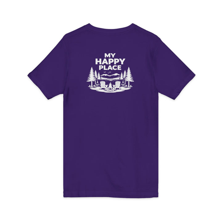 Blue Mountain Lake My Happy Place Unisex V-Neck T-Shirt