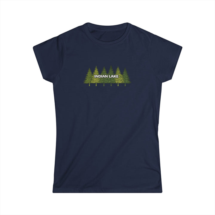 Indian Lake Adirondacks Ladies Tee - Pine Trees