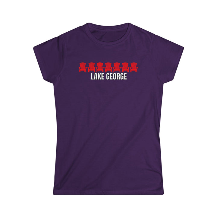 Lake George Red Chairs Ladies T-Shirt