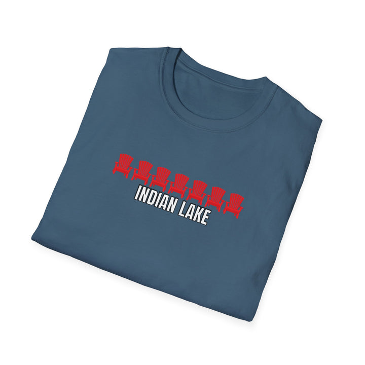 Indian Lake Unisex T-Shirt - Red Chairs