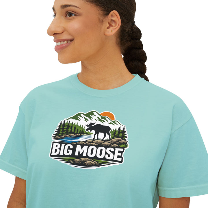 Big Moose Sunset Ladies Boxy Tee