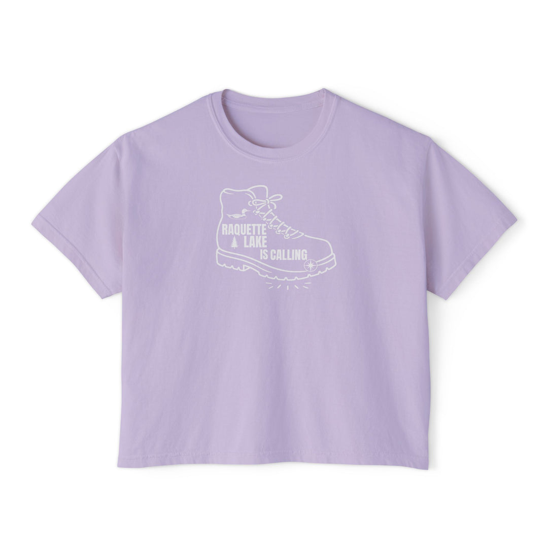 Raquette Lake is Calling Ladies Boxy Tee