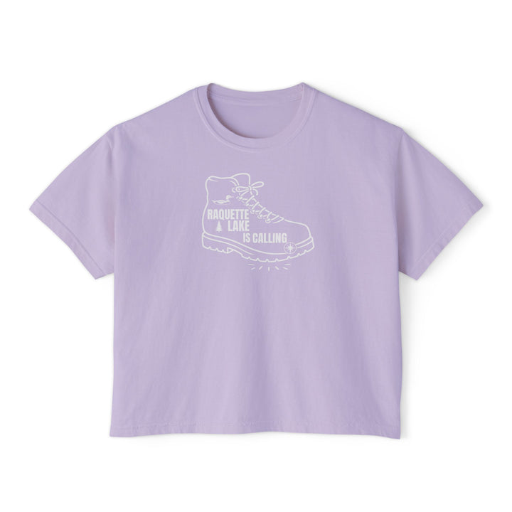 Raquette Lake is Calling Ladies Boxy Tee