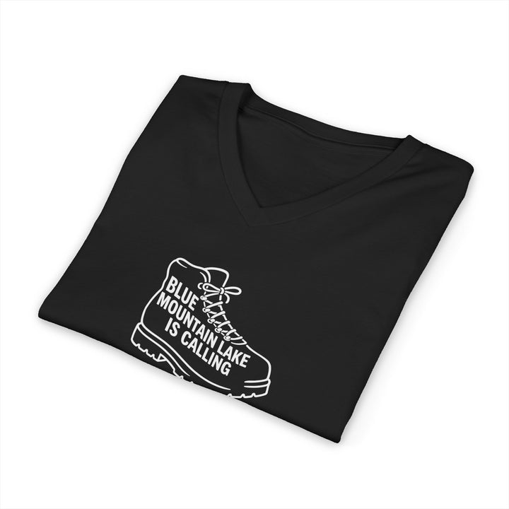 Blue Mountain Lake is Calling Unisex V-Neck T-Shirt