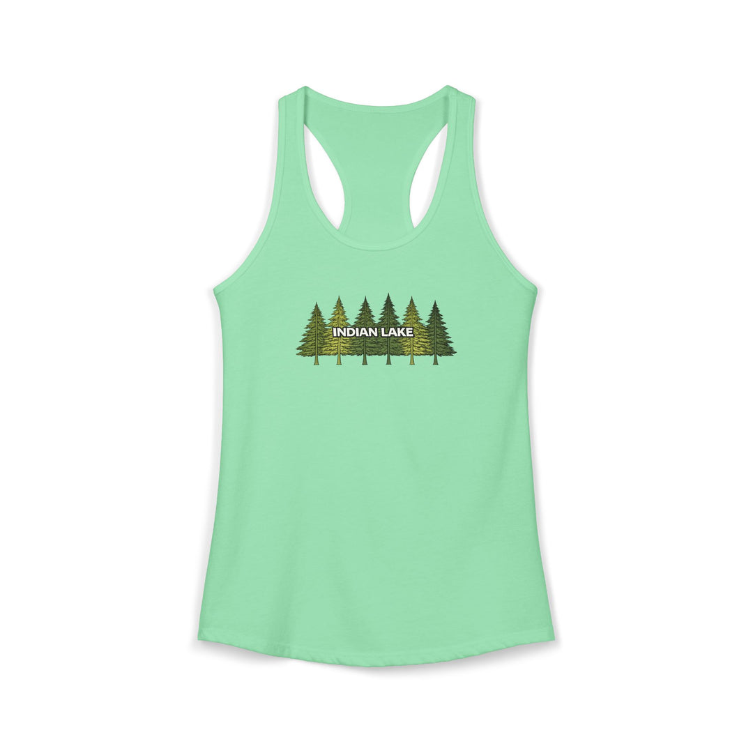 Indian Lake Ladies Racerback - Pine Trees