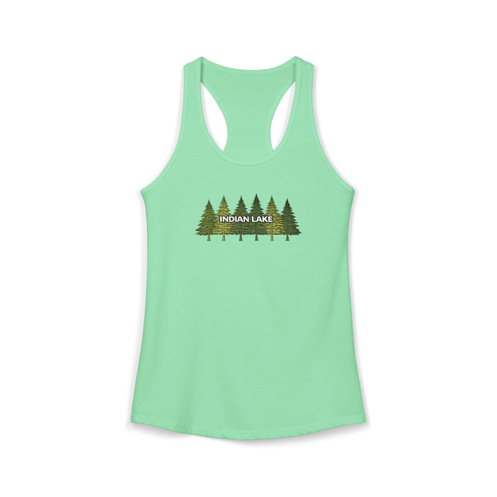 Indian Lake Ladies Racerback - Pine Trees