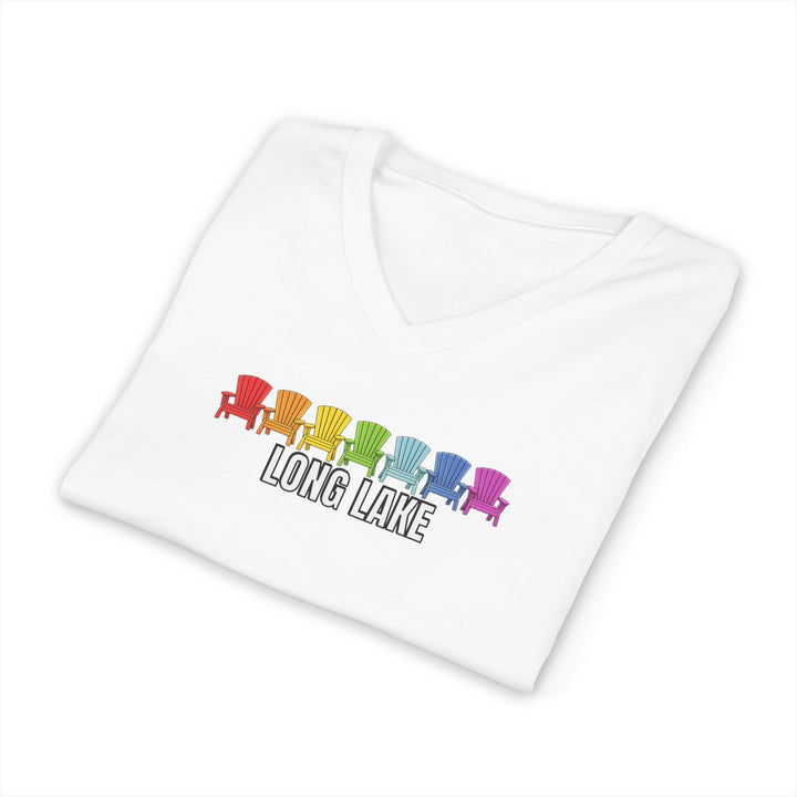 Long Lake Rainbow Chairs Unisex V-Neck T-Shirt