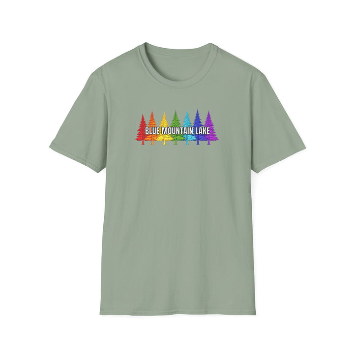 Blue Mountain Lake Rainbow Trees Unisex T-Shirt