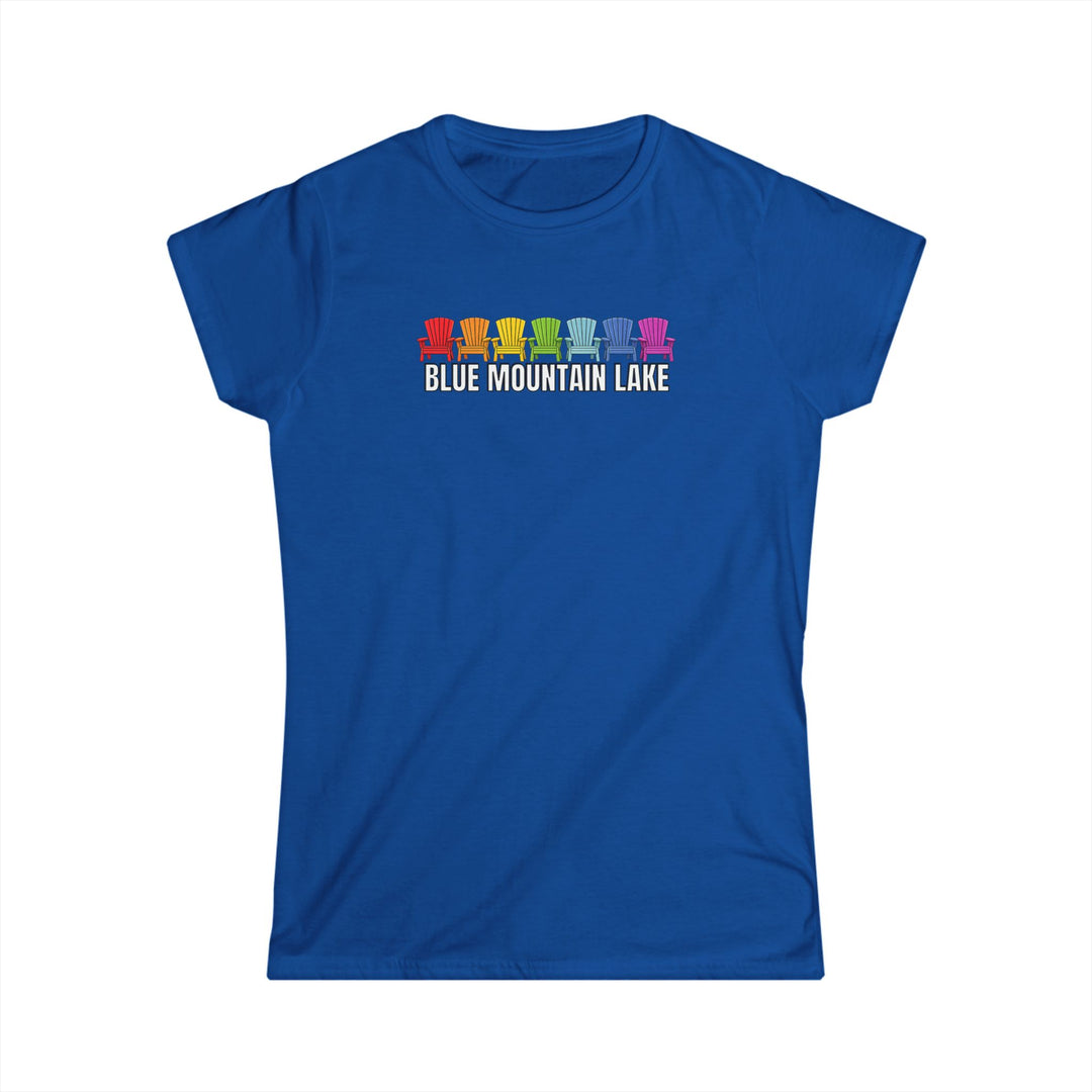 Blue Mountain Lake Rainbow Chairs Ladies Tee