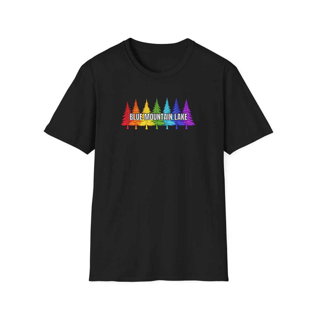 Blue Mountain Lake Rainbow Trees Unisex T-Shirt