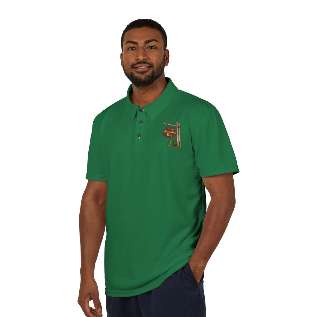 Entering Adirondack Park Sign Golf Polo - Green