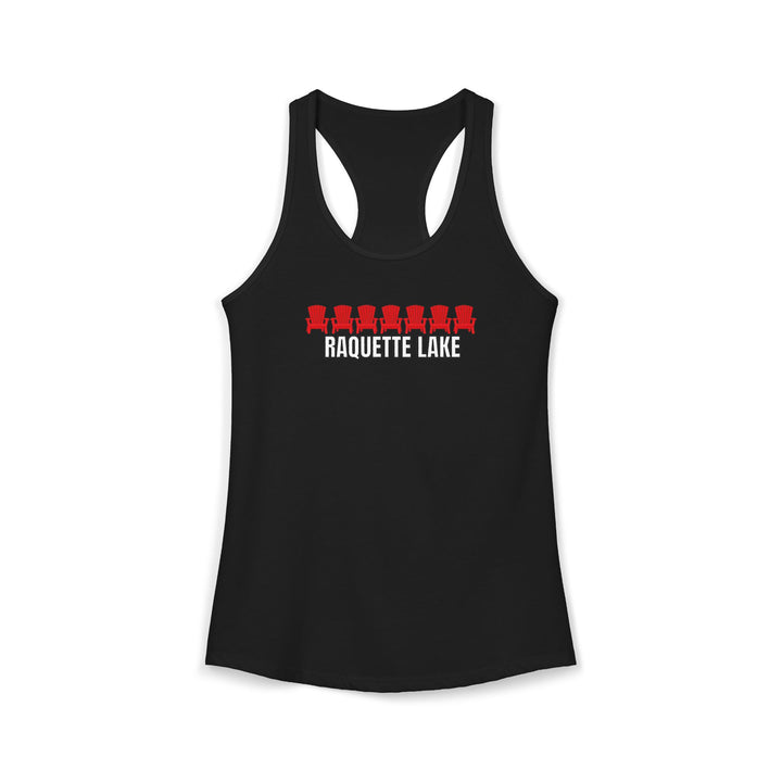 Raquette Lake Ladies Racerback - Red Chairs