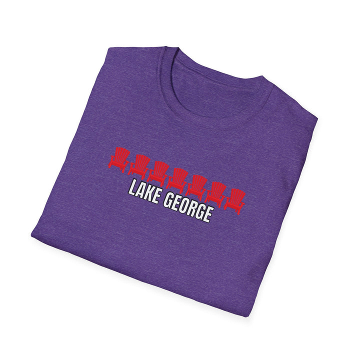 Lake George Unisex T-Shirt - Red Chairs