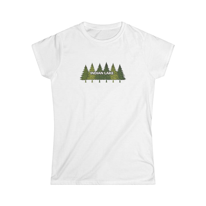 Indian Lake Adirondacks Ladies Tee - Pine Trees