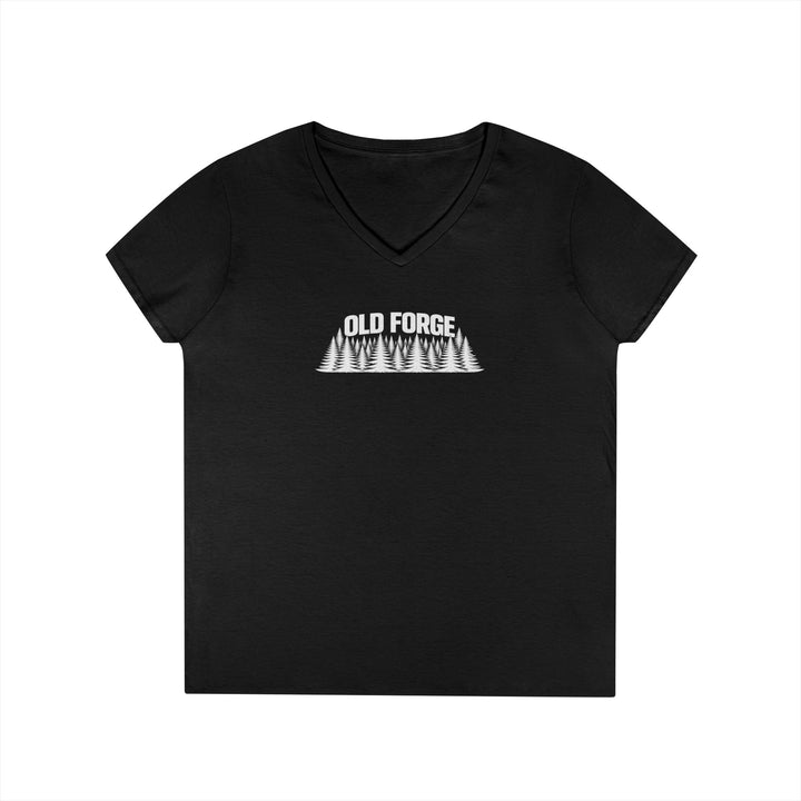 Old Forge Trees Ladies V-Neck T-Shirt