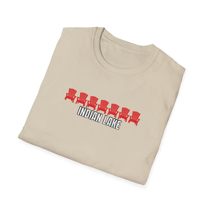 Indian Lake Unisex T-Shirt - Red Chairs