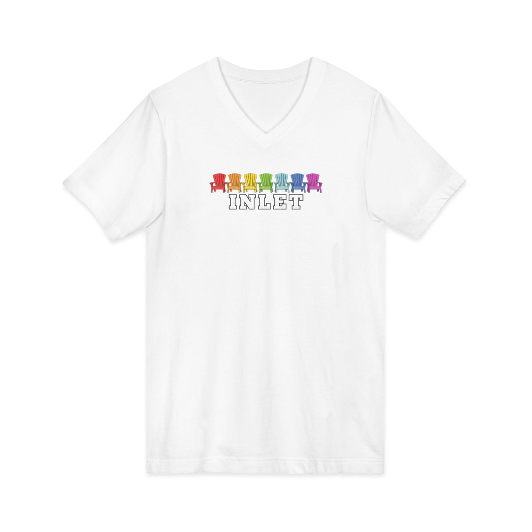 Inlet Unisex V-Neck T-Shirt - Rainbow Chairs