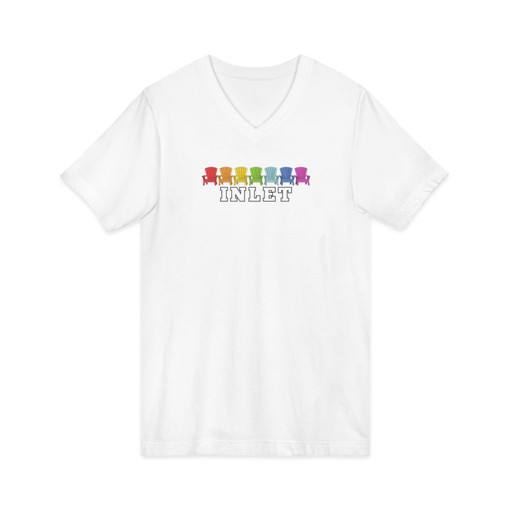 Inlet Unisex V-Neck T-Shirt - Rainbow Chairs