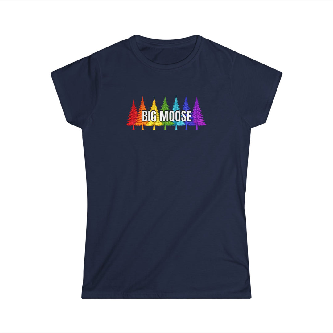 Big Moose Rainbow Trees Ladies Tee