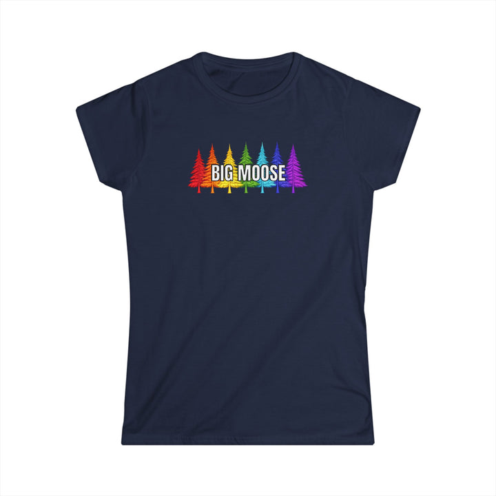 Big Moose Rainbow Trees Ladies Tee