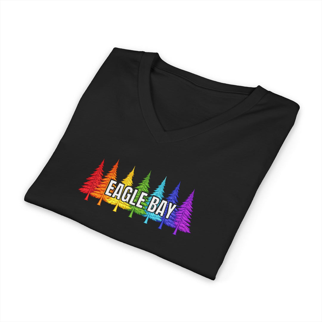Eagle Bay Unisex V-Neck T-Shirt - Rainbow Trees