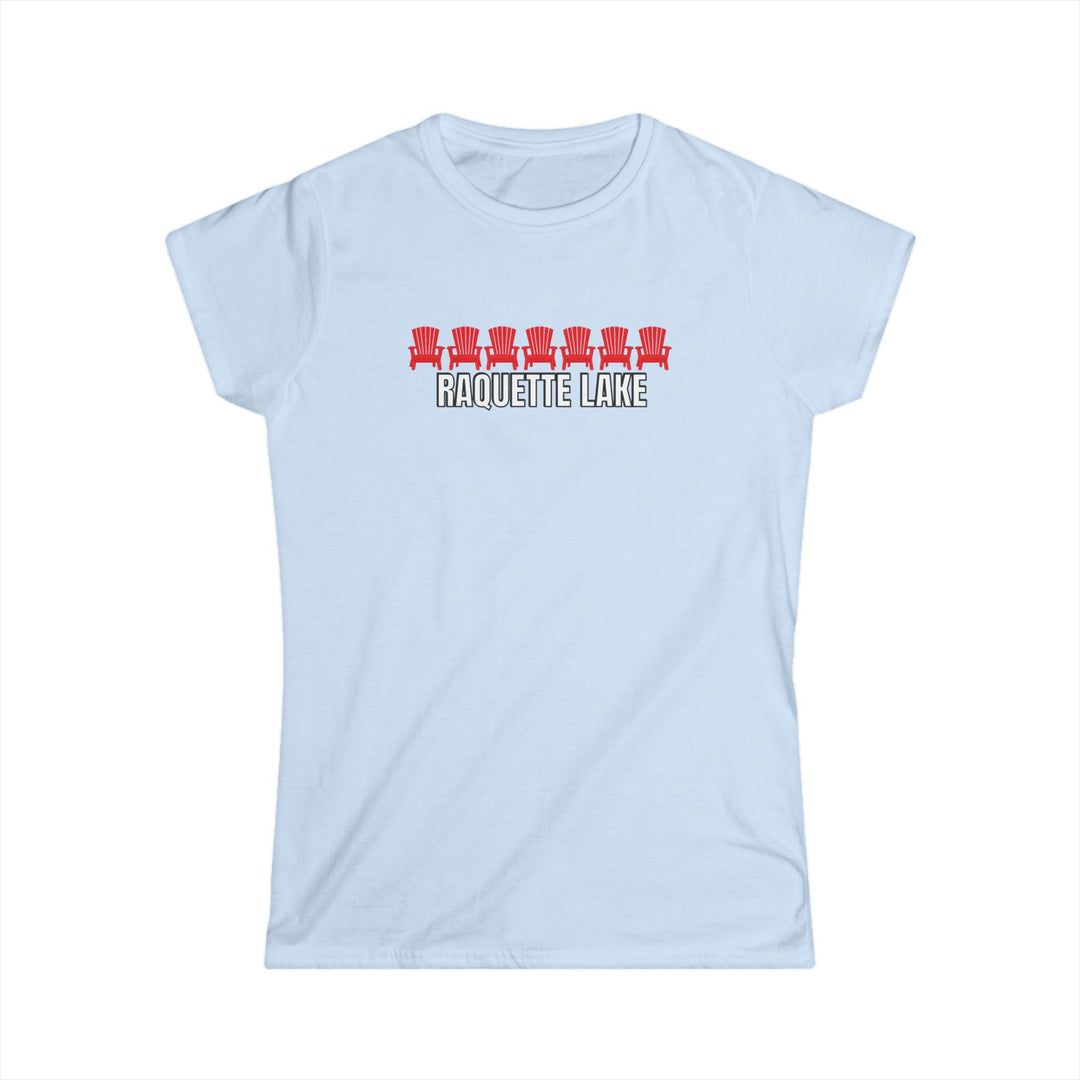 Raquette Lake Ladies Tee - Red Chairs