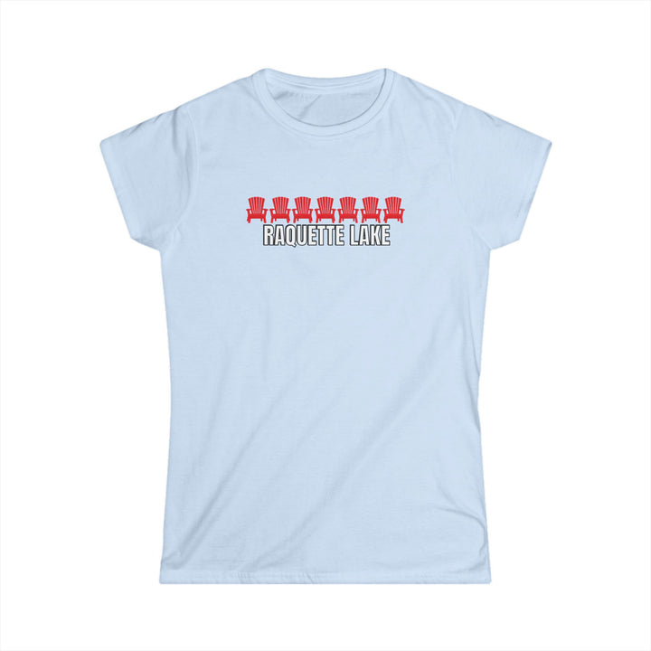 Raquette Lake Ladies Tee - Red Chairs