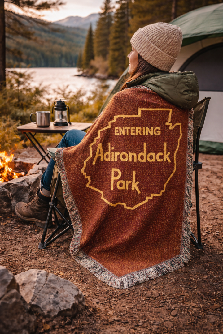 Entering Adirondack Park Throw Blanket