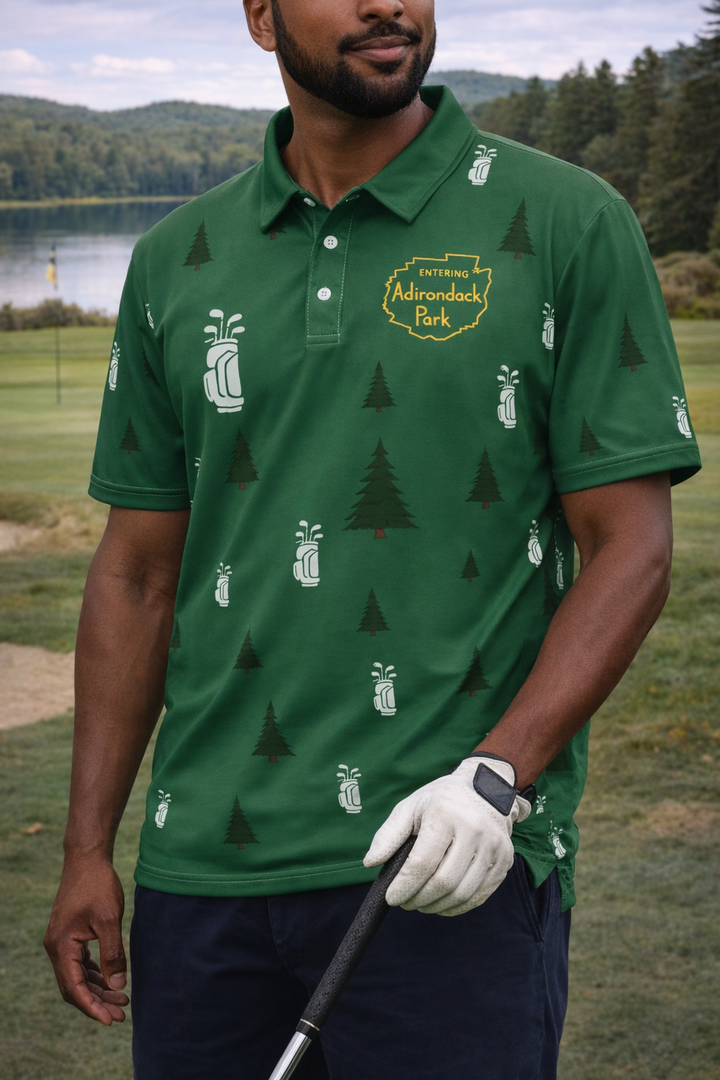 Entering Adirondack Park Golf Polo - Green
