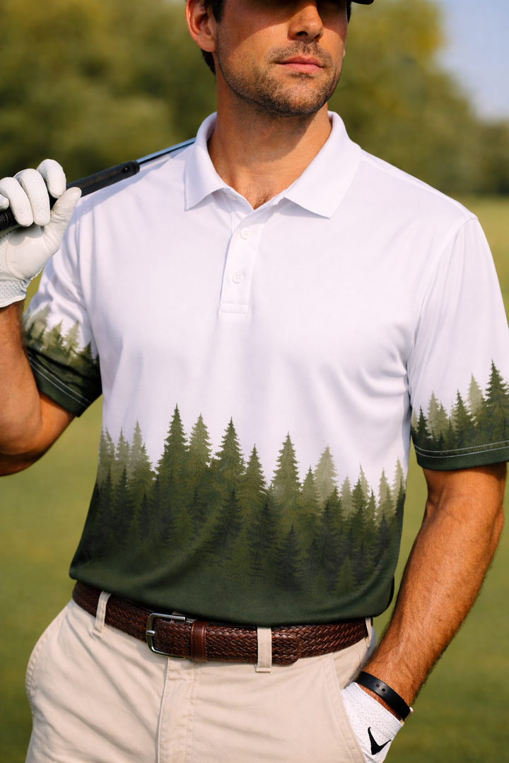 ADK Pine Trees Golf Polo