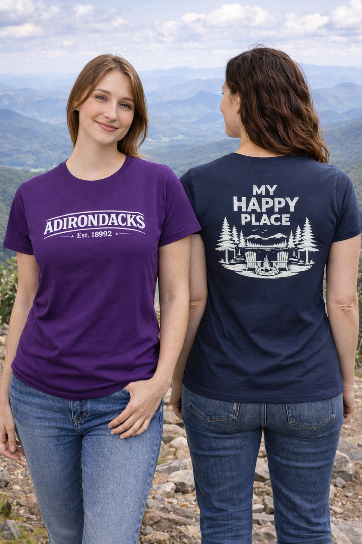 Adirondacks - My Happy Place Ladies T-Shirt