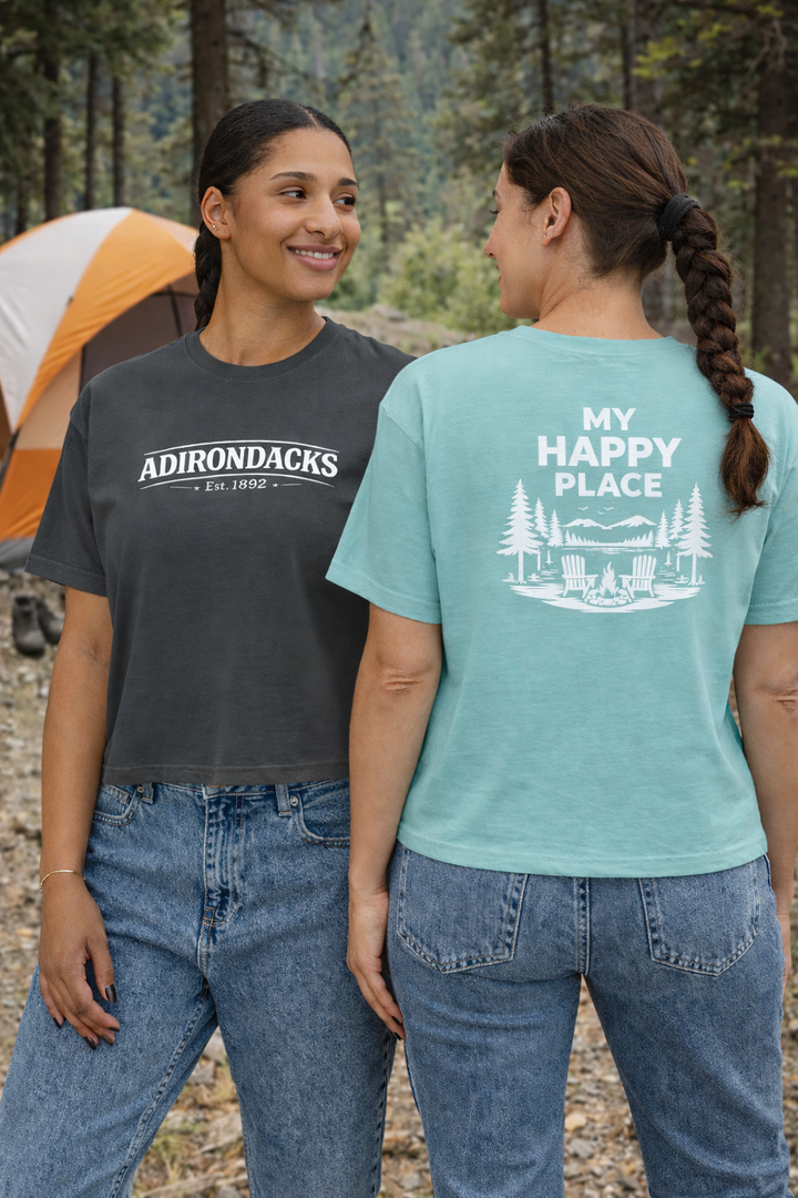 Adirondacks My Happy Place Ladies Boxy Tee