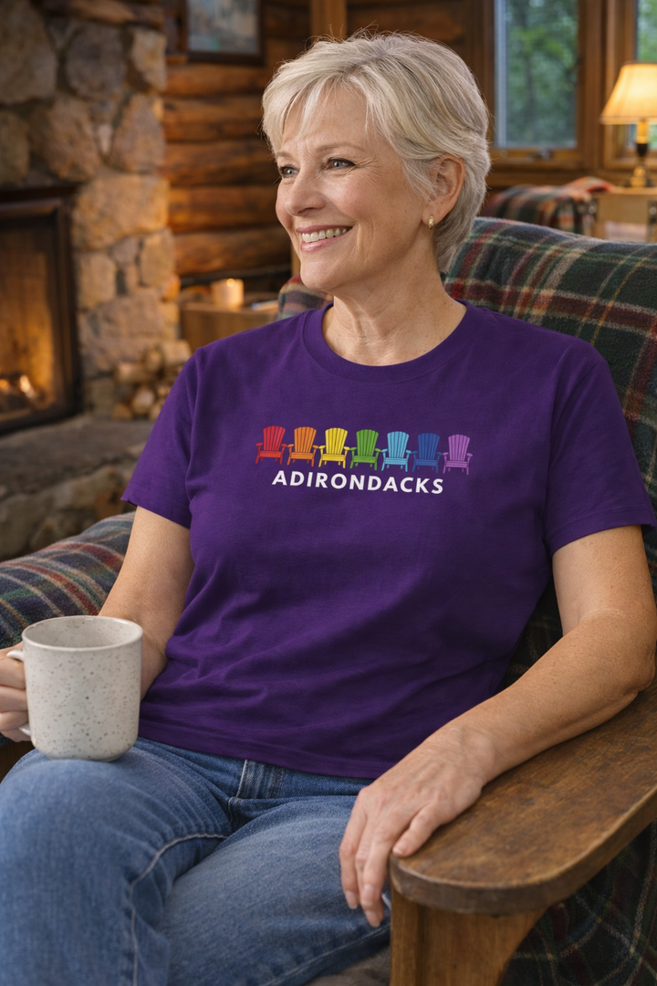 Adirondacks Rainbow Chairs Ladies T-Shirt