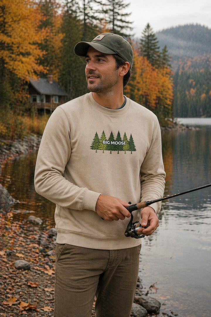 Big Moose Pine Trees Sweatshirts