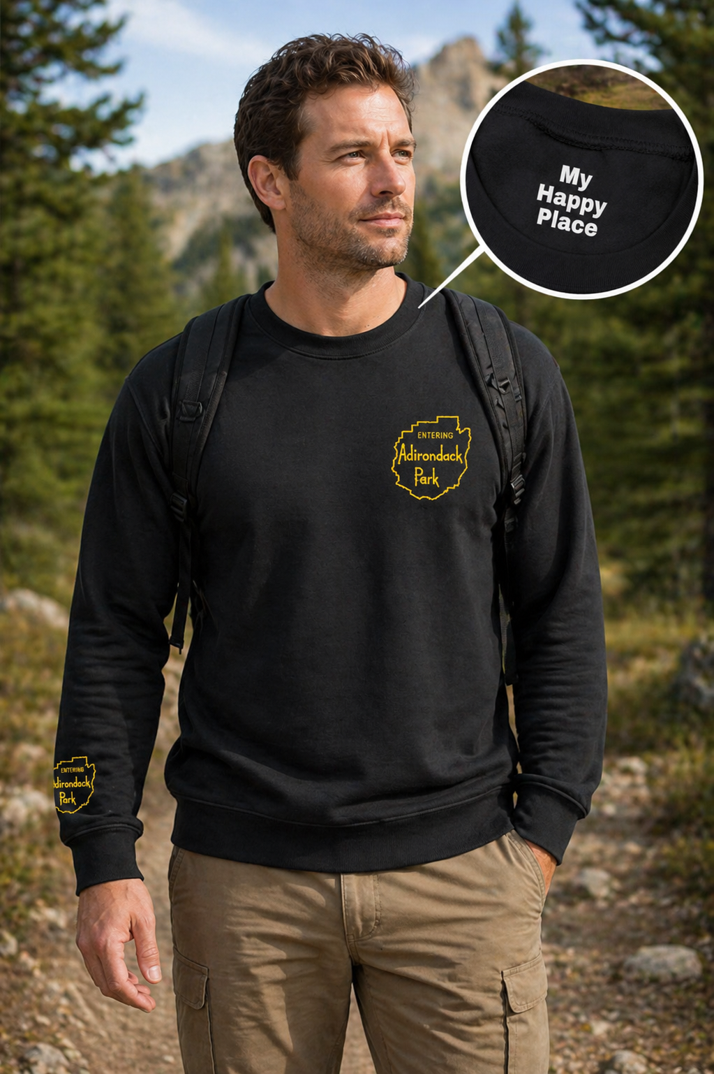 Entering Adirondack Park - Embroidered Sweatshirt