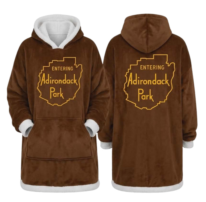 Entering Adirondack Park Hooded Blanket