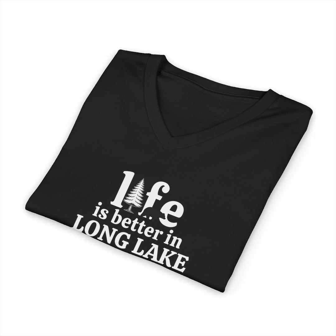Life is Better in Long Lake Unisex V-Neck T-Shirt